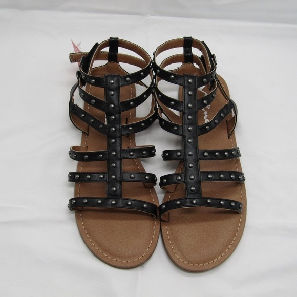 New Nina Kids Girl’s Edie Studded Gladiator Sandal in Black Smooth Sz 6 - Picture 5 of 12
